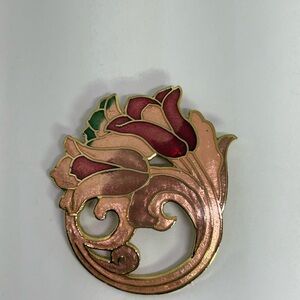 Floral Enamel Brooch